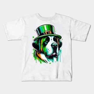 St Bernard's Vibrant Celebration on St Patrick's Day Kids T-Shirt